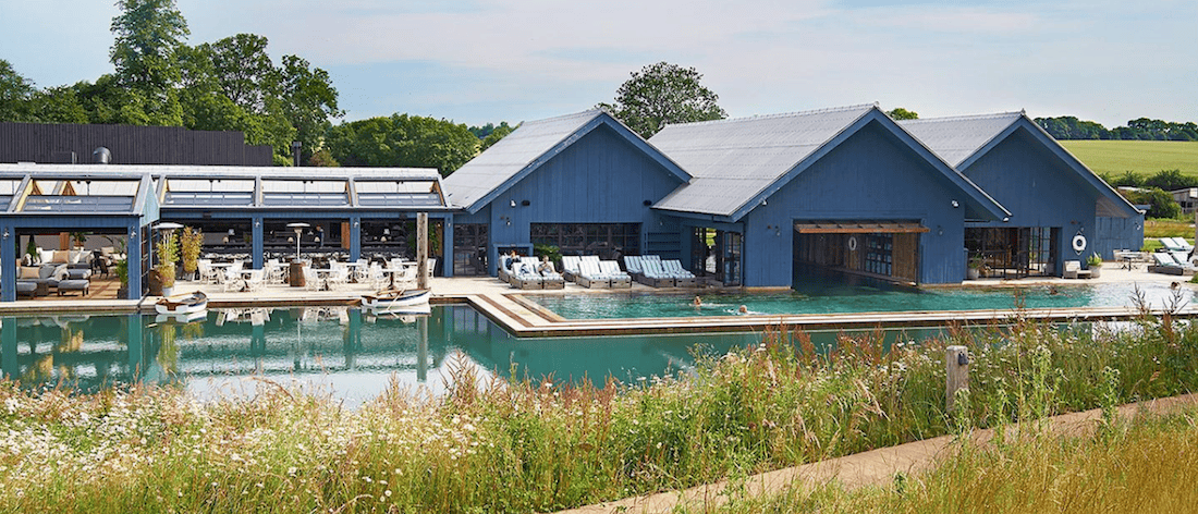 Soho Farmhouse outdoor pool and pool house